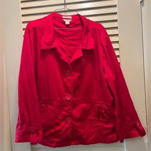 Red Stretch XL Christopher & Banks Blazer